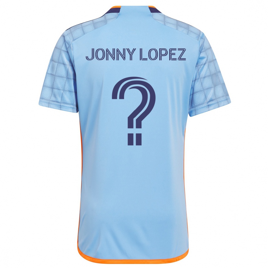 Kids Football Jonny Lopez #0 Blue Orange Home Jersey 2024/25 T-Shirt Nz