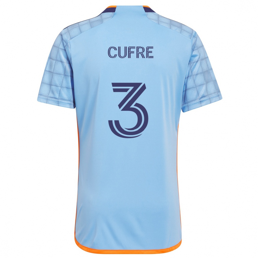 Kids Football Braian Cufré #3 Blue Orange Home Jersey 2024/25 T-Shirt Nz