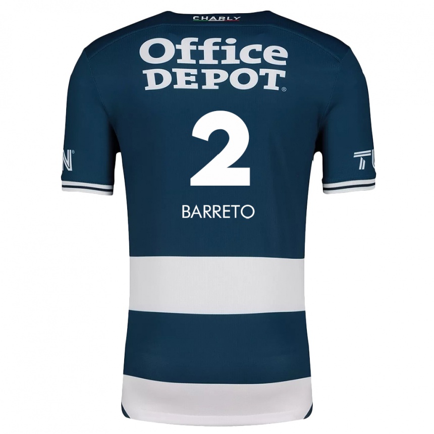 Kids Football Sergio Barreto #2 Blue White Home Jersey 2024/25 T-Shirt Nz