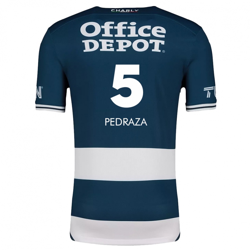 Kids Football Pedro Pedraza #5 Blue White Home Jersey 2024/25 T-Shirt Nz