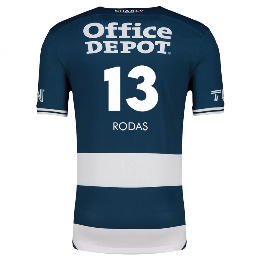 Kids Football Carlos Rodas #13 Blue White Home Jersey 2024/25 T-Shirt Nz