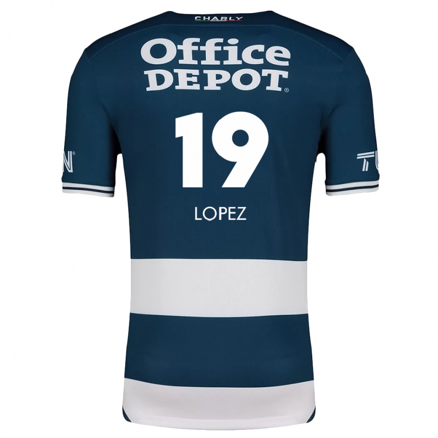 Kids Football Javier Eduardo López #19 Blue White Home Jersey 2024/25 T-Shirt Nz