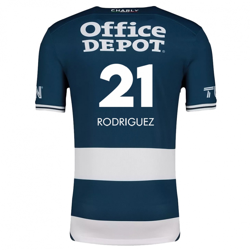 Kids Football Valentín Rodríguez #21 Blue White Home Jersey 2024/25 T-Shirt Nz