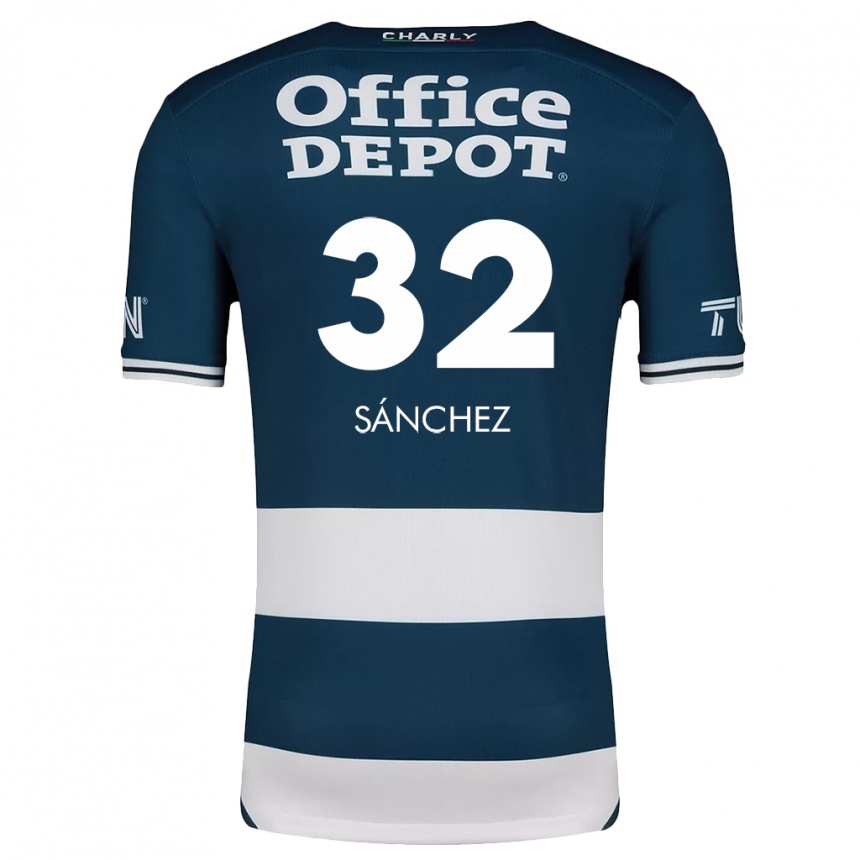 Kids Football Carlos Sánchez #32 Blue White Home Jersey 2024/25 T-Shirt Nz