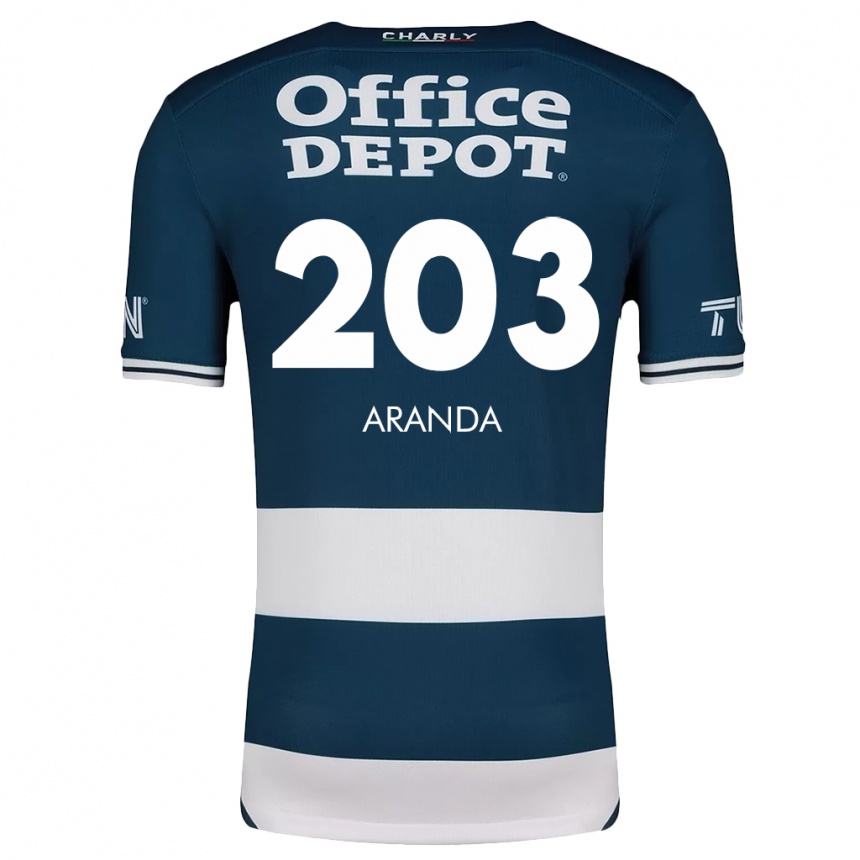 Kids Football Juan Aranda #203 Blue White Home Jersey 2024/25 T-Shirt Nz