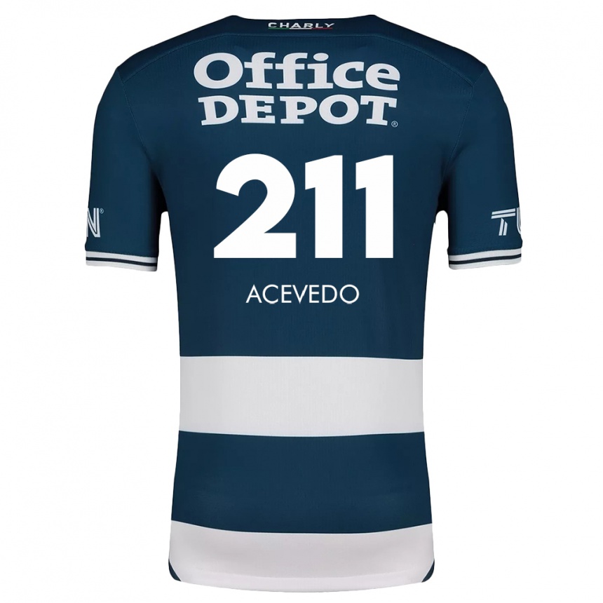 Kids Football Gerardo Acevedo #211 Blue White Home Jersey 2024/25 T-Shirt Nz