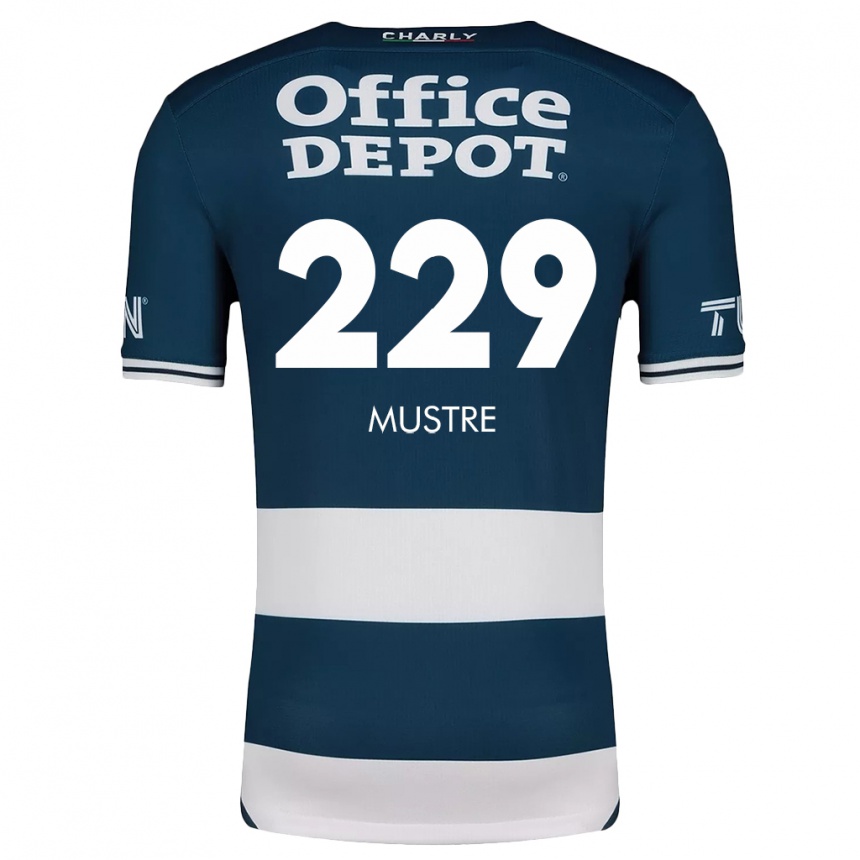 Kids Football Eduardo Mustre #229 Blue White Home Jersey 2024/25 T-Shirt Nz