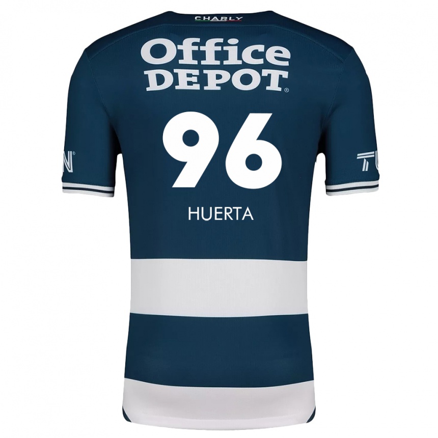 Kids Football Edwin Huerta #96 Blue White Home Jersey 2024/25 T-Shirt Nz