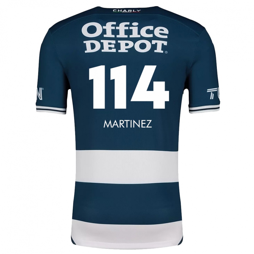 Kids Football Jesús Martínez #114 Blue White Home Jersey 2024/25 T-Shirt Nz