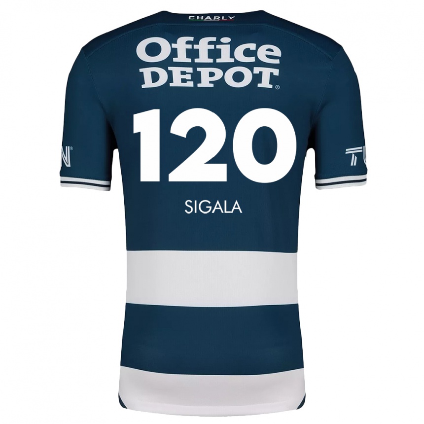 Kids Football Juan Sigala #120 Blue White Home Jersey 2024/25 T-Shirt Nz