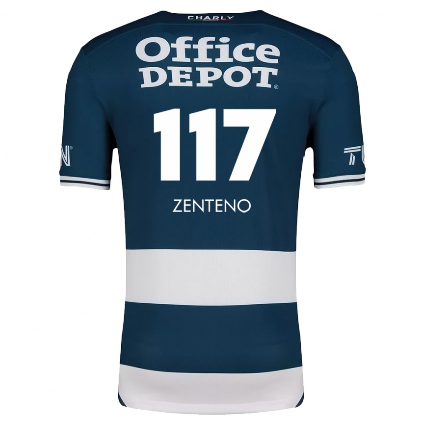 Kids Football Gustavo Zenteno #117 Blue White Home Jersey 2024/25 T-Shirt Nz