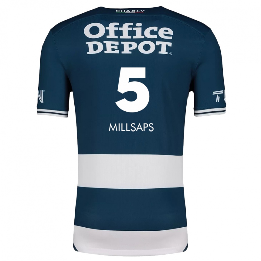 Kids Football Vanessa Millsaps #5 Blue White Home Jersey 2024/25 T-Shirt Nz