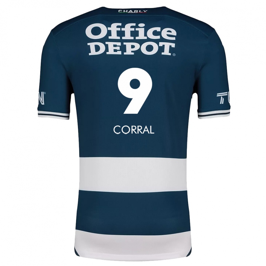 Kids Football Charlyn Corral #9 Blue White Home Jersey 2024/25 T-Shirt Nz