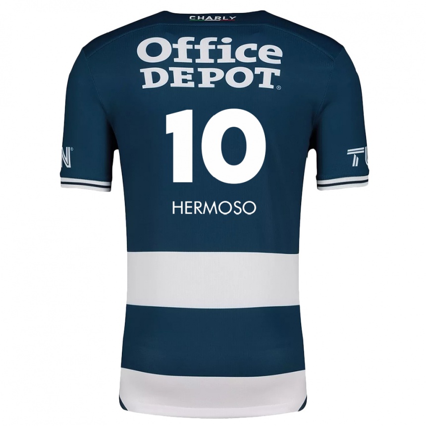 Kids Football Jennifer Hermoso #10 Blue White Home Jersey 2024/25 T-Shirt Nz