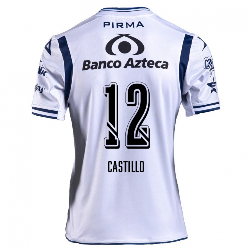 Kids Football Raúl Castillo #12 White Navy Blue Home Jersey 2024/25 T-Shirt Nz