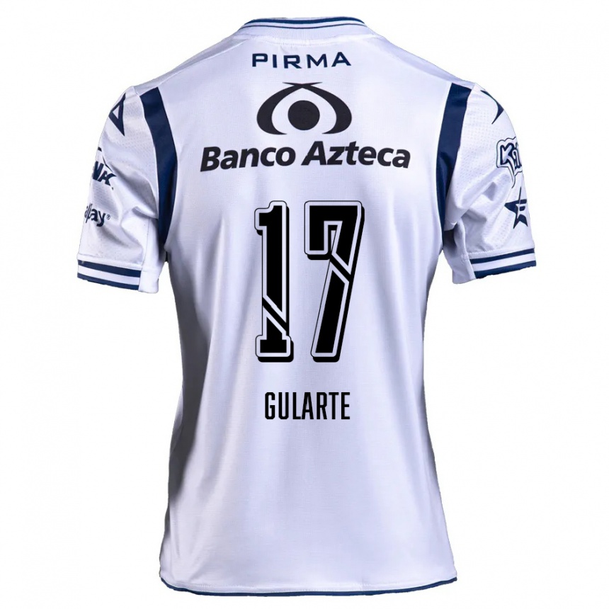 Kids Football Emanuel Gularte #17 White Navy Blue Home Jersey 2024/25 T-Shirt Nz