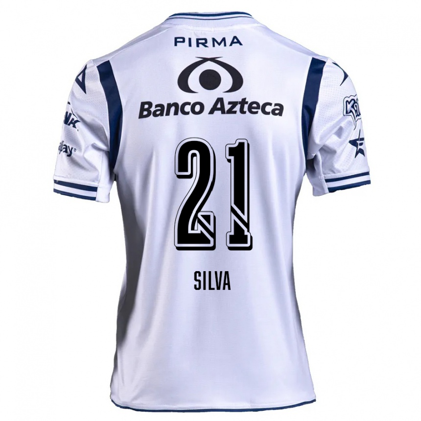 Kids Football Gastón Silva #21 White Navy Blue Home Jersey 2024/25 T-Shirt Nz