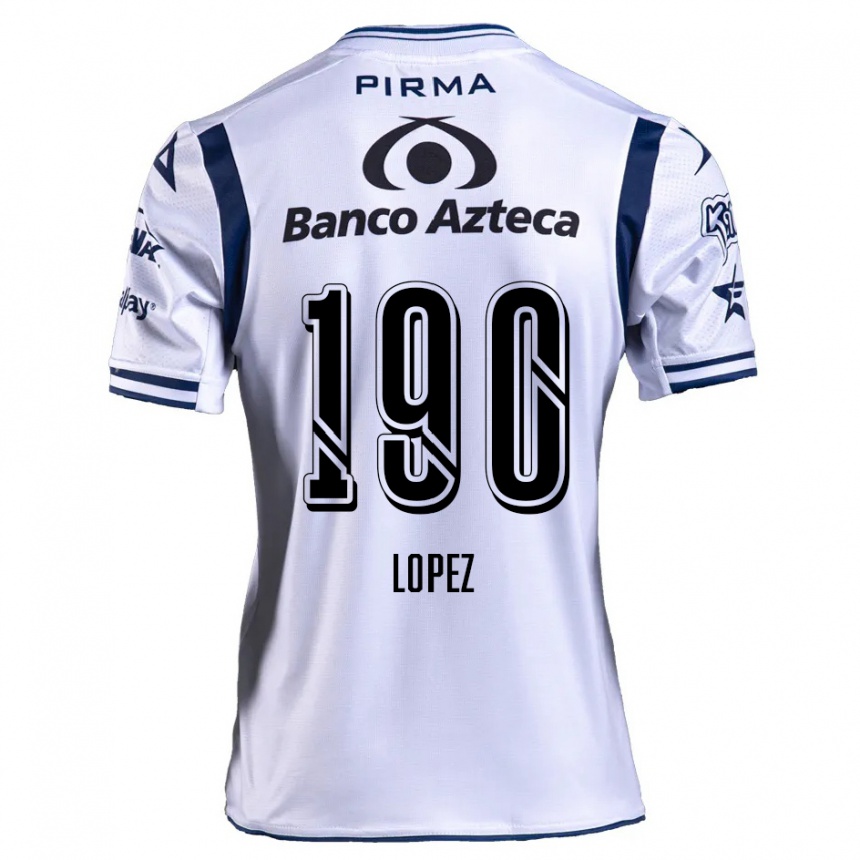 Kids Football Josué López #190 White Navy Blue Home Jersey 2024/25 T-Shirt Nz