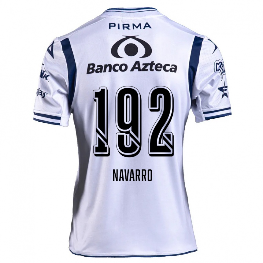 Kids Football Eduardo Navarro #192 White Navy Blue Home Jersey 2024/25 T-Shirt Nz