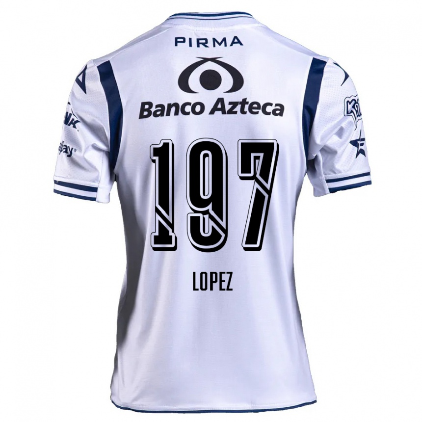 Kids Football Sebastián López #197 White Navy Blue Home Jersey 2024/25 T-Shirt Nz