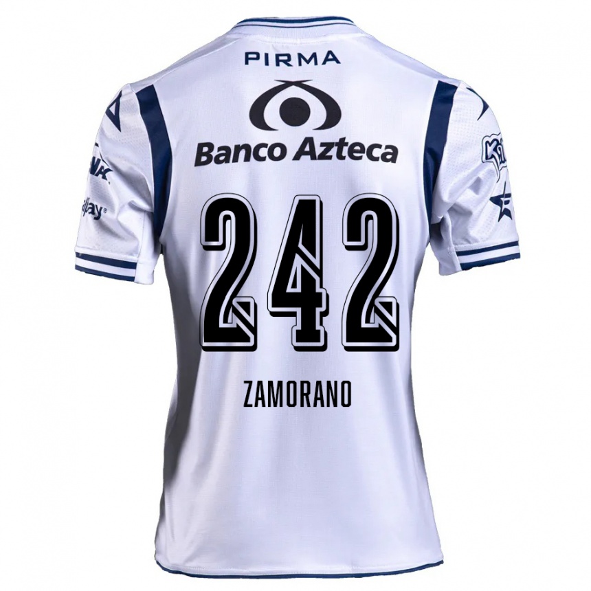 Kids Football Leonardo Zamorano #242 White Navy Blue Home Jersey 2024/25 T-Shirt Nz