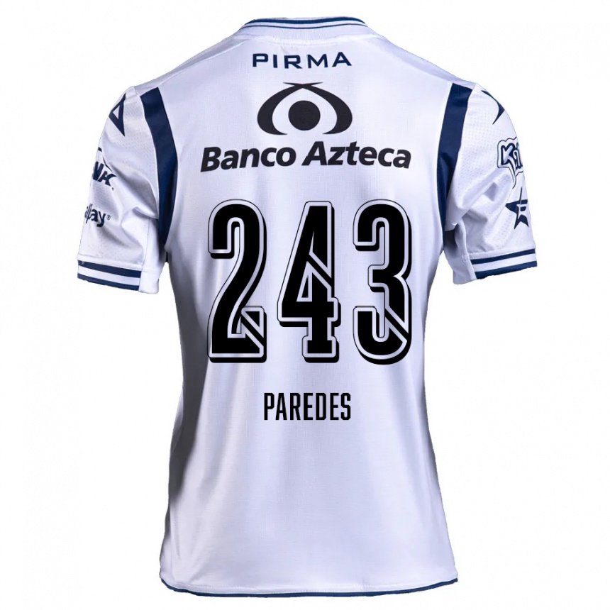 Kids Football Iker Paredes #243 White Navy Blue Home Jersey 2024/25 T-Shirt Nz