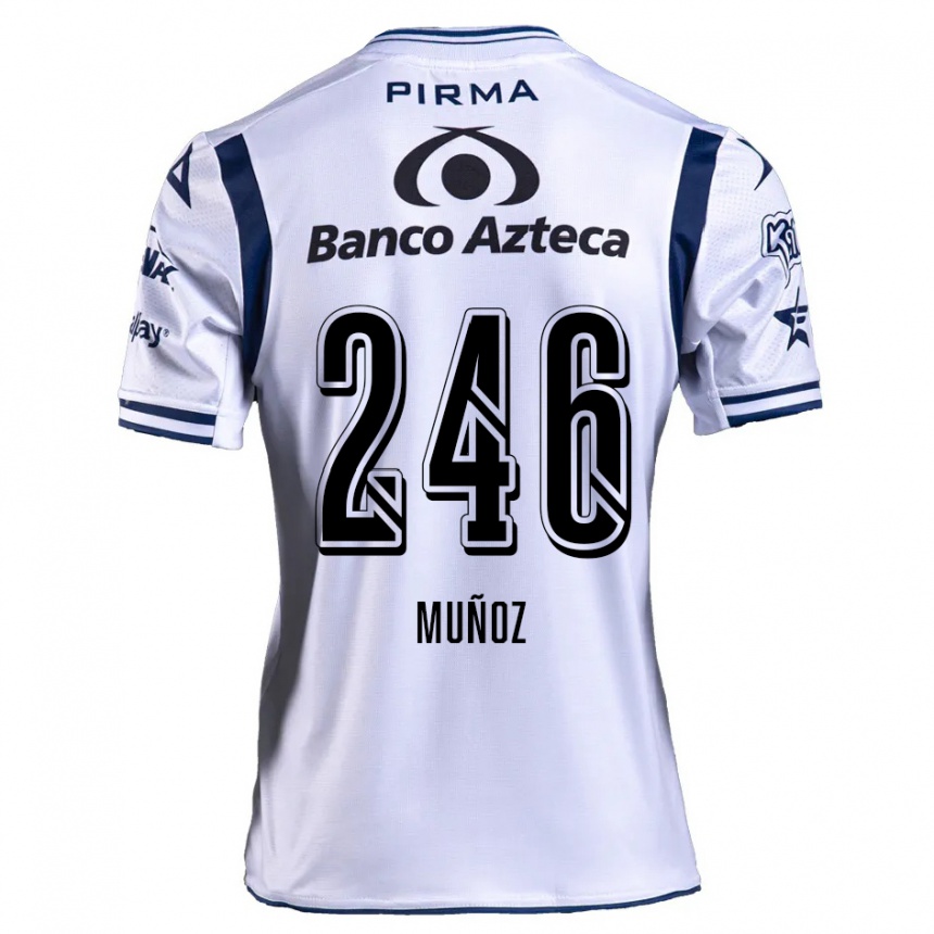 Kids Football Zamier Muñoz #246 White Navy Blue Home Jersey 2024/25 T-Shirt Nz