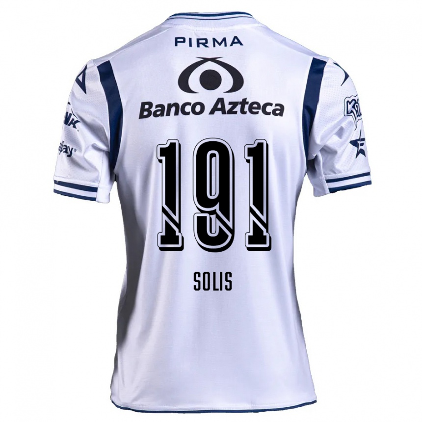 Kids Football César Solís #191 White Navy Blue Home Jersey 2024/25 T-Shirt Nz