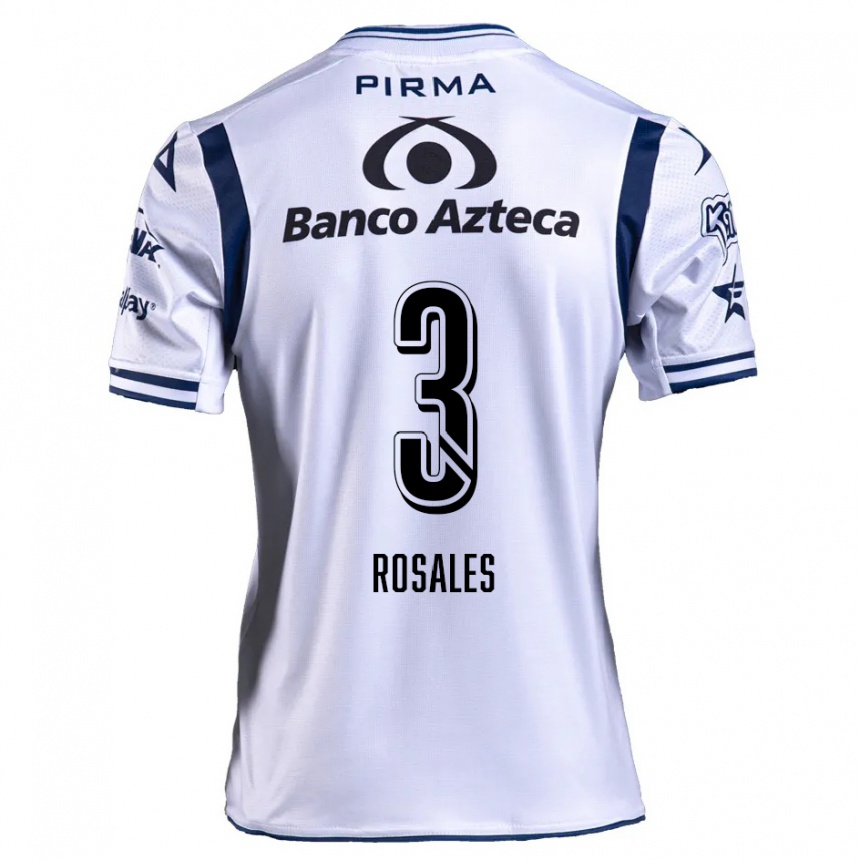 Kids Football Fátima Rosales #3 White Navy Blue Home Jersey 2024/25 T-Shirt Nz