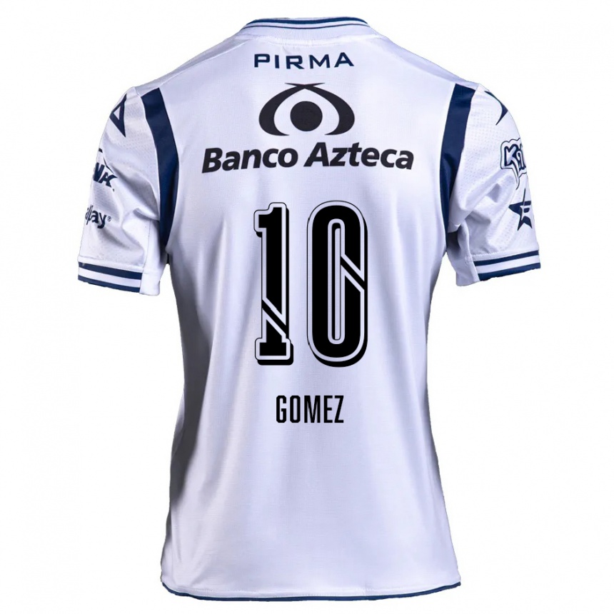 Kids Football Savianna Gómez #10 White Navy Blue Home Jersey 2024/25 T-Shirt Nz