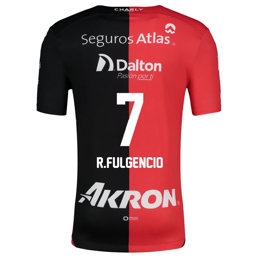 Kids Football Raymundo Fulgencio #7 Red Black Home Jersey 2024/25 T-Shirt Nz