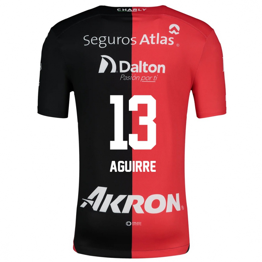 Kids Football Gaddi Aguirre #13 Red Black Home Jersey 2024/25 T-Shirt Nz