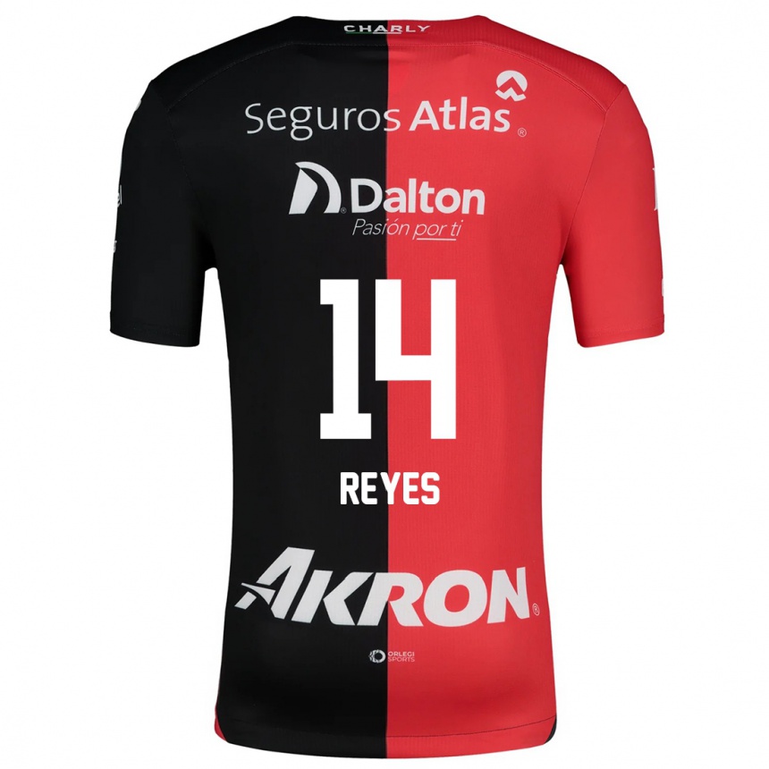 Kids Football Luis Reyes #14 Red Black Home Jersey 2024/25 T-Shirt Nz