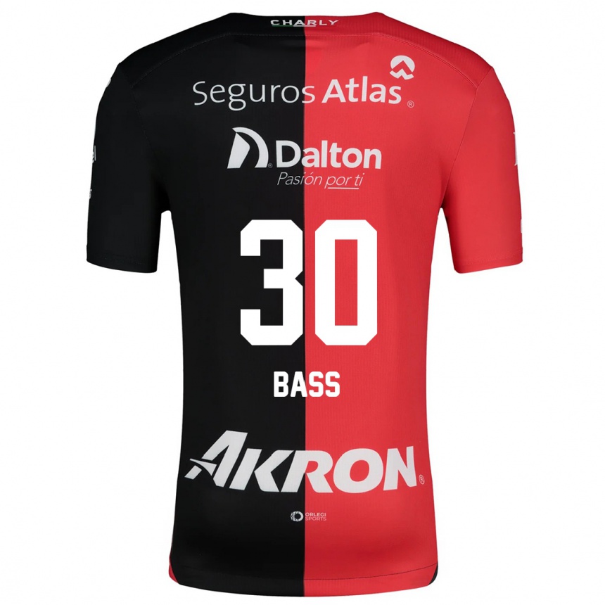 Kids Football Abraham Bass #30 Red Black Home Jersey 2024/25 T-Shirt Nz