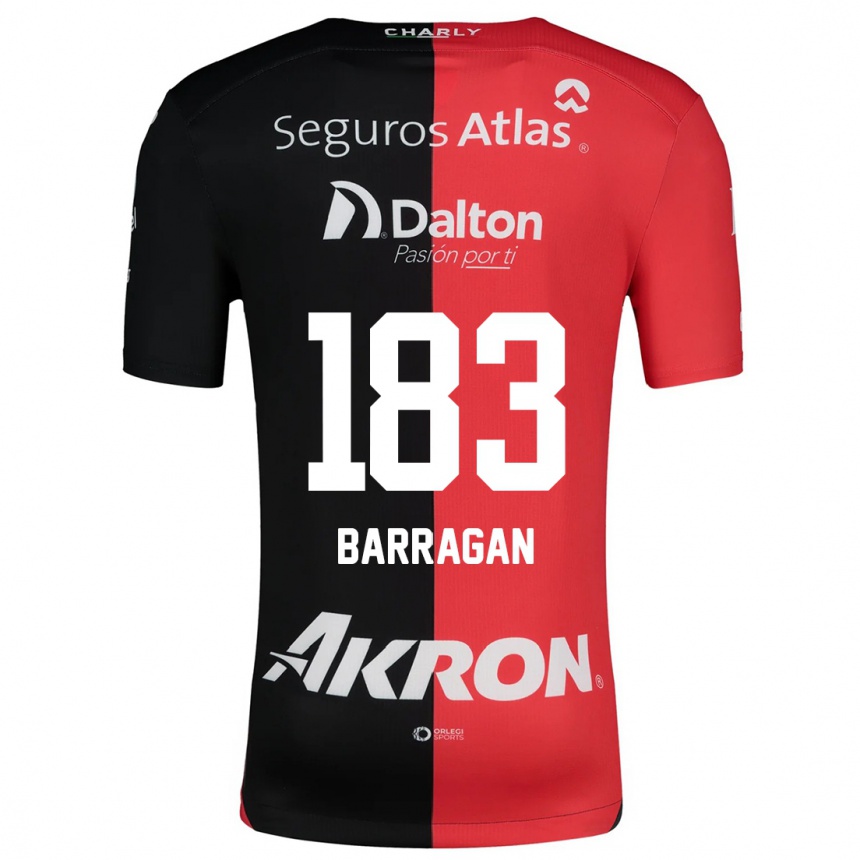 Kids Football Roberto Barragán #183 Red Black Home Jersey 2024/25 T-Shirt Nz