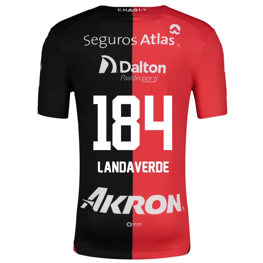 Kids Football Antero Landaverde #184 Red Black Home Jersey 2024/25 T-Shirt Nz