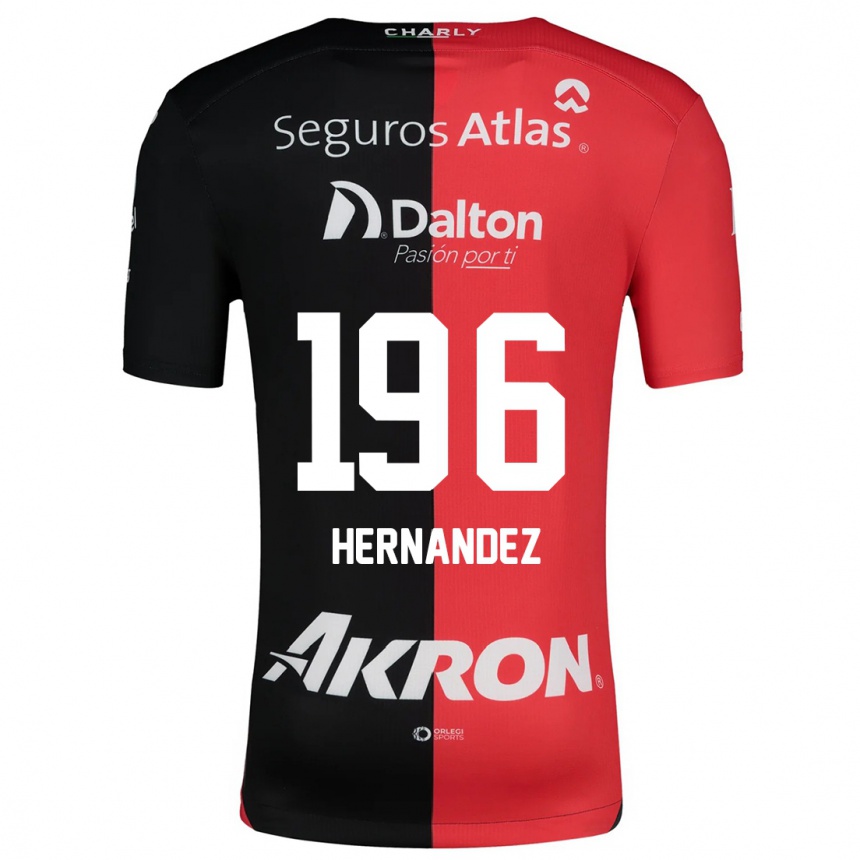 Kids Football Miguel Hernández #196 Red Black Home Jersey 2024/25 T-Shirt Nz