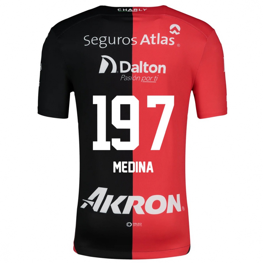 Kids Football Héctor Medina #197 Red Black Home Jersey 2024/25 T-Shirt Nz