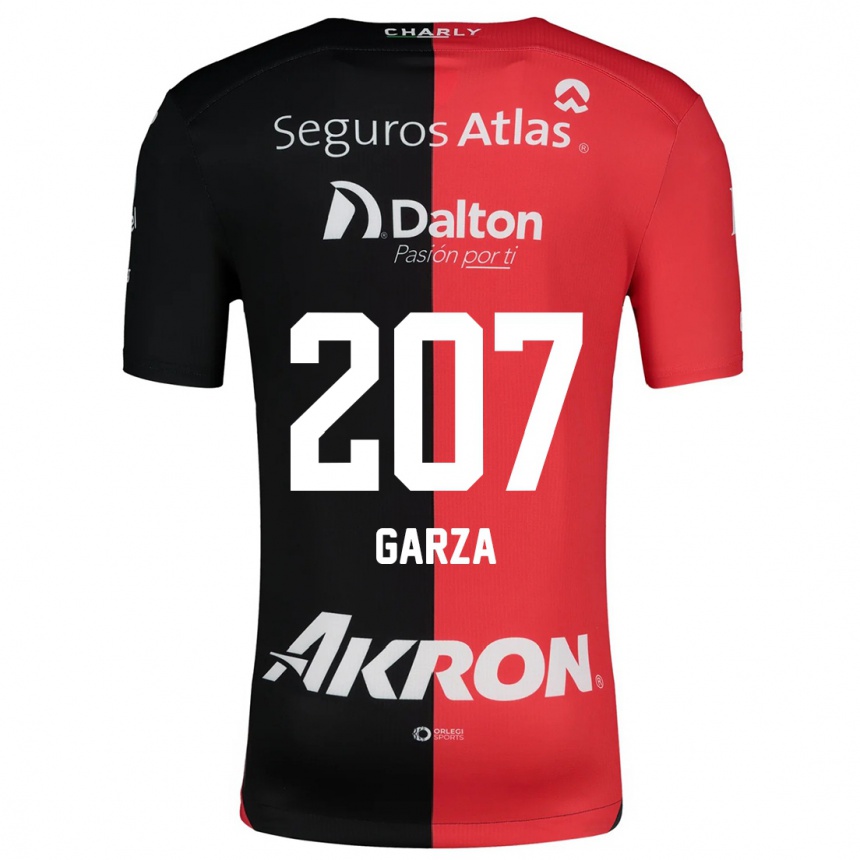 Kids Football Rodolfo Garza #207 Red Black Home Jersey 2024/25 T-Shirt Nz