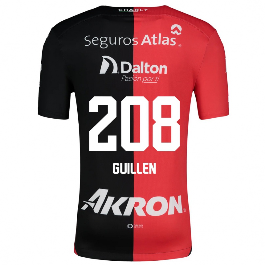 Kids Football Jesús Guillén #208 Red Black Home Jersey 2024/25 T-Shirt Nz