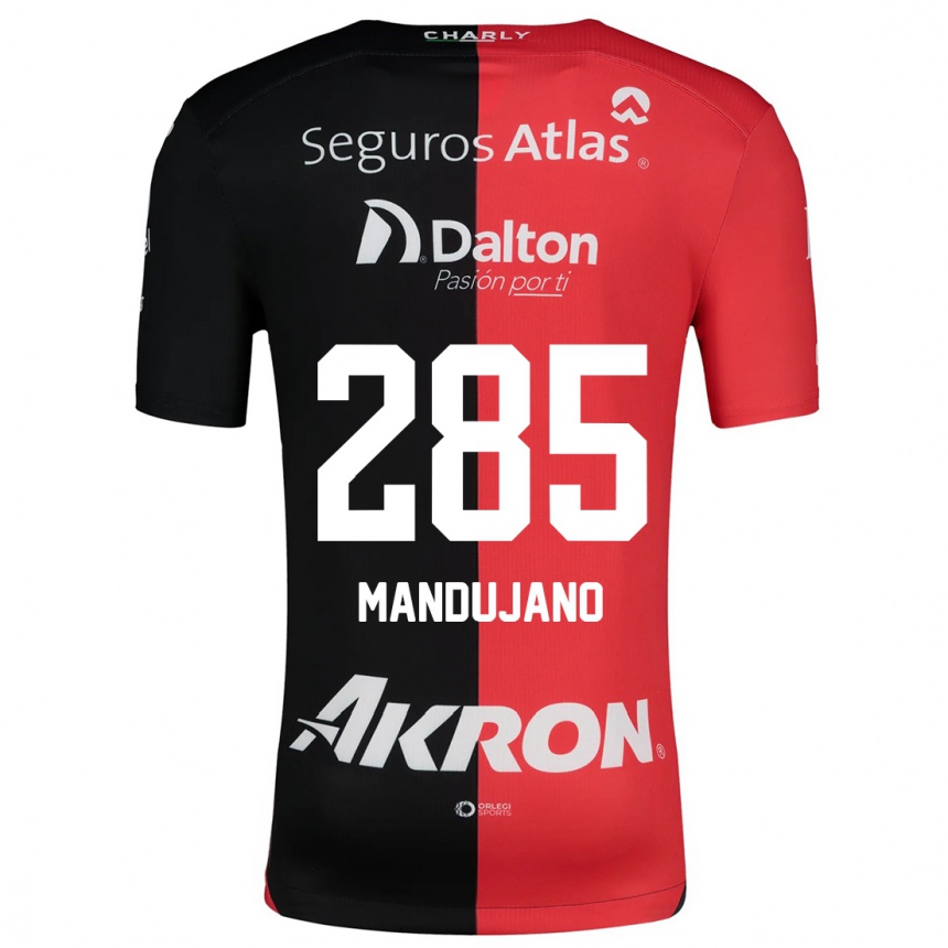 Kids Football Sebastián Mandujano #285 Red Black Home Jersey 2024/25 T-Shirt Nz