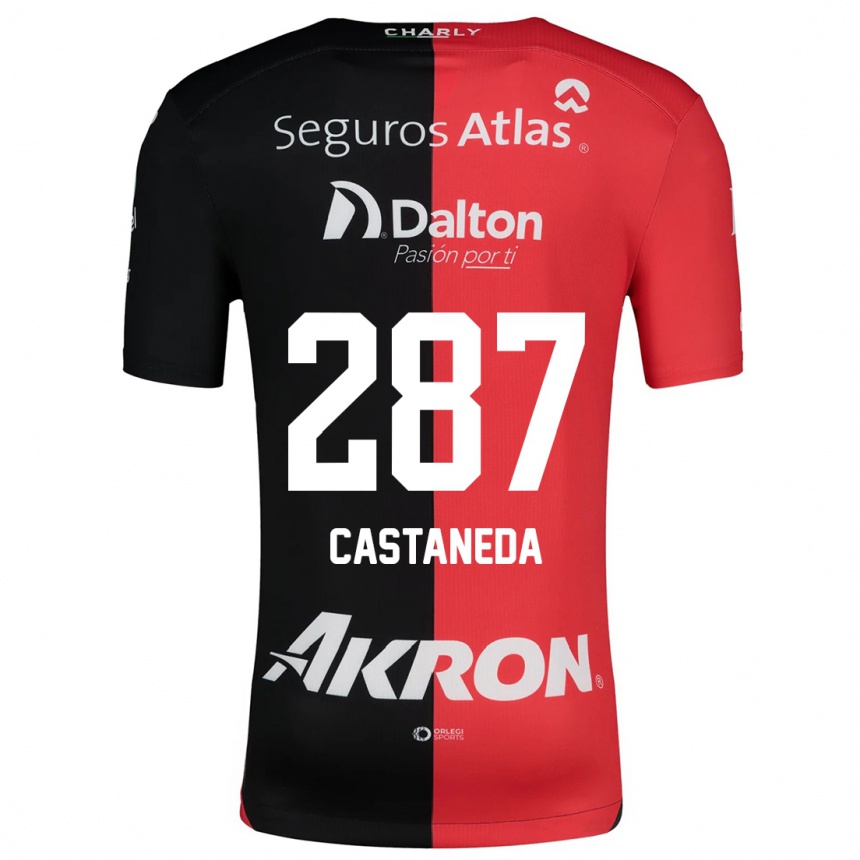 Kids Football Mariano Castañeda #287 Red Black Home Jersey 2024/25 T-Shirt Nz