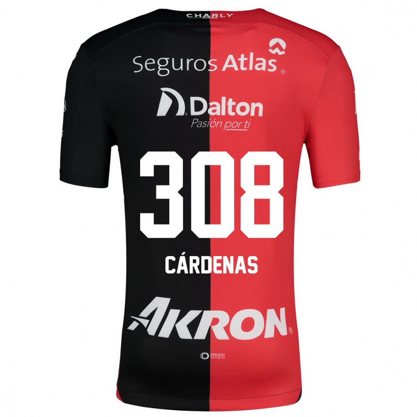 Kids Football Rodrigo Cárdenas #308 Red Black Home Jersey 2024/25 T-Shirt Nz