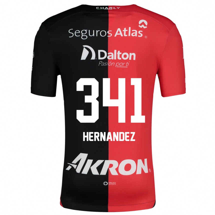 Kids Football Leonardo Hernández #341 Red Black Home Jersey 2024/25 T-Shirt Nz