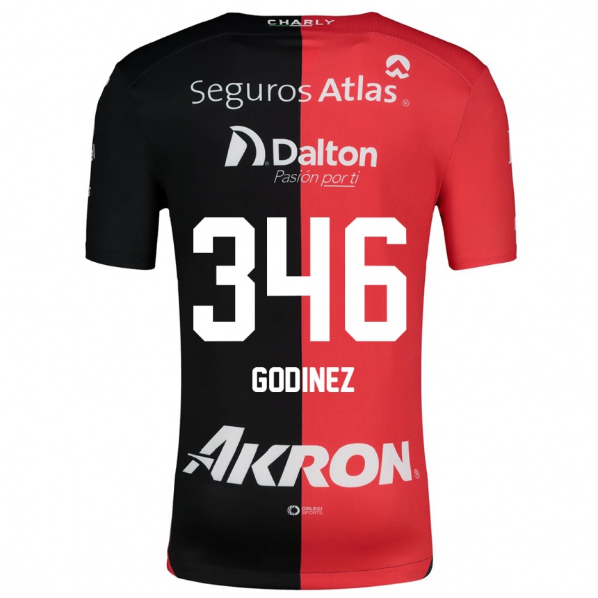 Kids Football Olmo Godínez #346 Red Black Home Jersey 2024/25 T-Shirt Nz