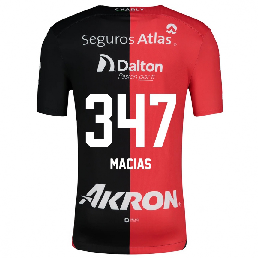 Kids Football Ángel Macías #347 Red Black Home Jersey 2024/25 T-Shirt Nz