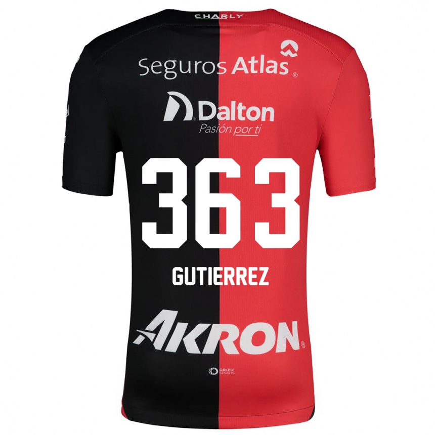 Kids Football Orlando Gutiérrez #363 Red Black Home Jersey 2024/25 T-Shirt Nz