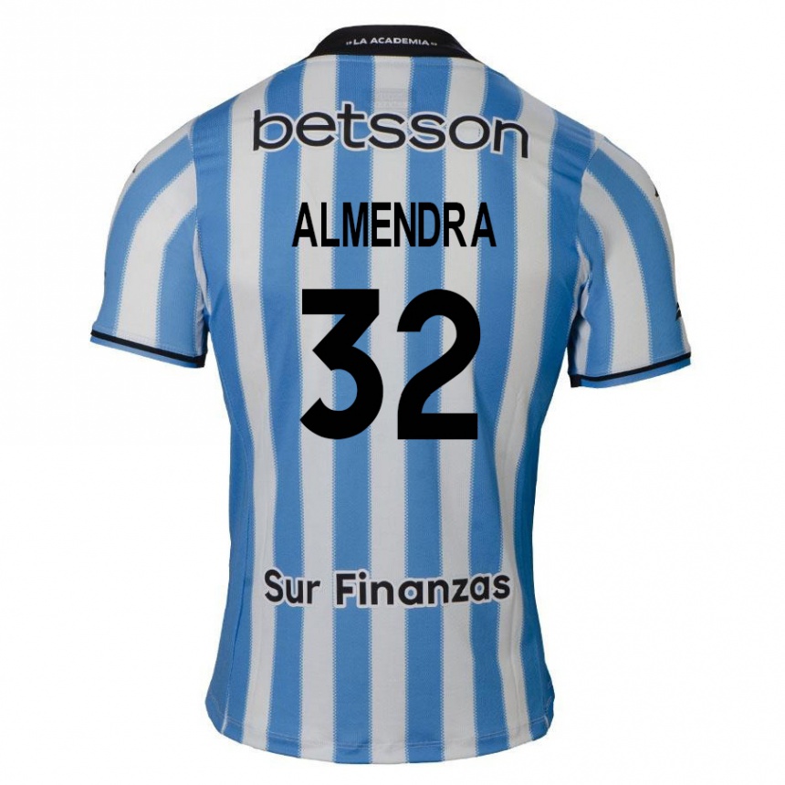 Kids Football Agustin Almendra #32 Blue White Black Home Jersey 2024/25 T-Shirt Nz