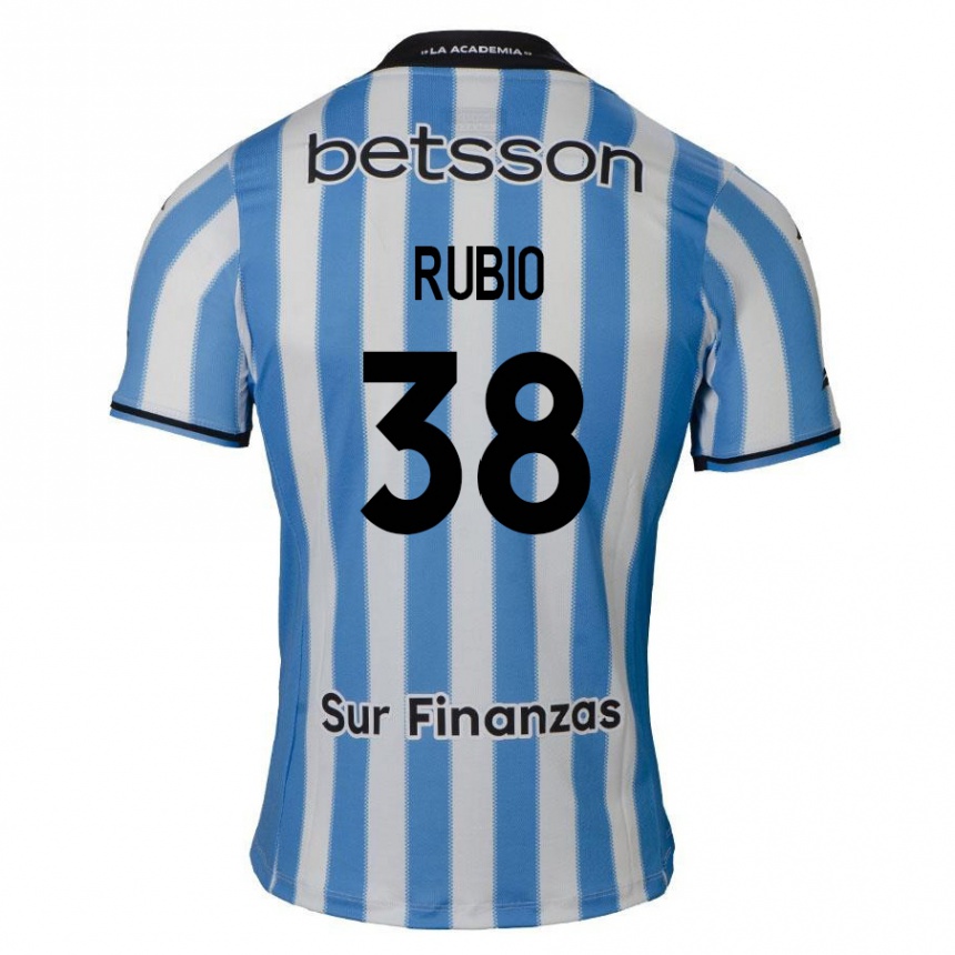 Kids Football Tobías Rubio #38 Blue White Black Home Jersey 2024/25 T-Shirt Nz