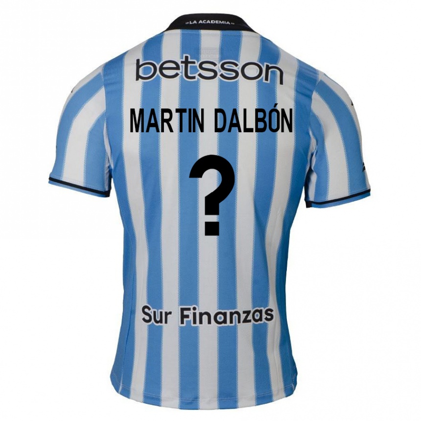 Kids Football Juan Martin Dalbón #0 Blue White Black Home Jersey 2024/25 T-Shirt Nz